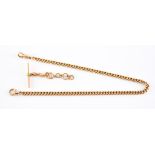 A 15ct Gold Albert Watch Chain, with separate short link suspension bar, mm overall, total gross