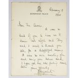 H.R.H. Princess Margaret (1930-2002) - Handwritten, signed letter on Kensington Palace headed