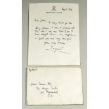 H.R.H. Princess Margaret (1930-2002) - Handwritten, signed letter on Kensington Palace headed