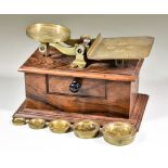 A Set of Rosewood Postal Scales, circa 1870, by De Grave, Short and Fanner ,with single drawer and