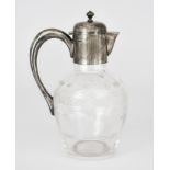 An Edward VII Silver Mounted and Glass Claret Jug, by James Dixon & Sons Ltd, Sheffield, 1909,