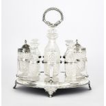 A George III Silver Oval Eight Division Cruet, by Robert & Samuel Hennell, London 1808, with moulded