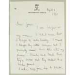 H.R.H. Princess Margaret (1930-2002) - Handwritten and signed letter on Kensington Palace headed