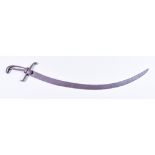 A British Infantry Sword, 26ins curved patented blade, gilt cross guard, steel back and pommel, (