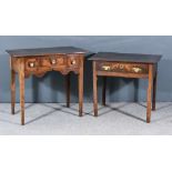 An 18th Century Oak Rectangular Lowboy and One Other Oak Rectangular Occasional Table, the lowboy