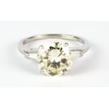 A Solitaire Diamond Ring, Modern, platinum, set with a brilliant cut round diamond, approximately