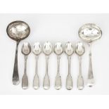 A Pair of William IV Silver Sauce Ladles and Mixed Silver Ware, the sauce ladles by George Smith &