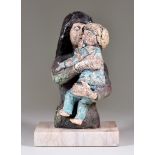 Megan Di Girolamo (born 1942) - Glazed stoneware - "Mother and Child"- mother cradling her fair-