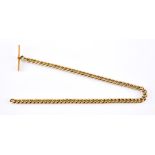 A 9ct Gold Albert Watch Chain, each individual link and t-bar hall marked, 330mm overall, gross