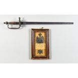 Two Objects from the Cotton Waterloo Collection - a British Officer's battle field find sword, blade