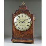 An Early 19th Century Mahogany and Brass Inlaid Mantel Clock, by Smith & Son of Reading, the 8ins