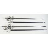 Four Reproduction European Edged Weapons, Modern, including - four swords, sizes various, and