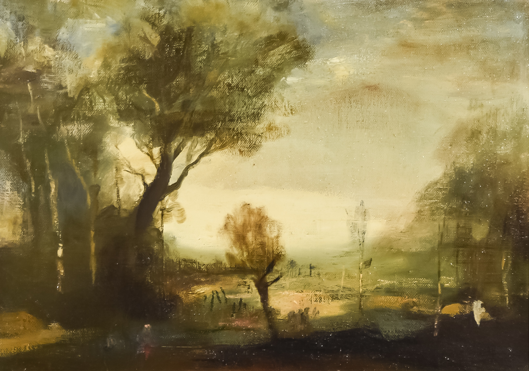 ***Philip Padwick (1876-1958) - Two oil paintings - "Classical Landscape", board, 10ins x 14ins, and - Image 2 of 2