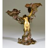 Louchet, possibly Charles (19th/20th Century) - Partial gilt and cold painted bronze - Naked female,