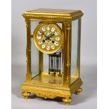 A 19th Century French Gilt Brass "Four Glass" Mantle Clock, by Japy Freres, Paris, No. 2175, the