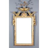 A 19th Century Gilt Framed Rectangular Wall Mirror of Neo Classical Design, the cresting carved with