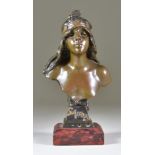 Emmanuel Villanis (1858-1914) - Bronze bust - "Salome", signed and with foundry stamp, on polished