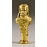 Louis Henri Senart (Late 19th/Early 20th Century) - Gilt bronze seal modelled as an Arab wearing