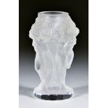 A Hoffman & Schlevogt "Ingrid" Frosted Glass Vase, 1930s/50s, of dancing nude figures, unsigned,