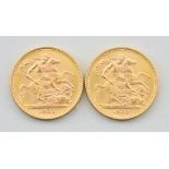 Two Elizabeth II Sovereigns, both 1968, both VF,