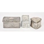 An Edward VII Silver Rectangular Box and Two Other Silver Boxes, the Edward VII box by Thomas Hayes,