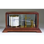 A Mahogany Cased Recording Barograph, 20th Century, with mahogany framed and bevelled glass cover,