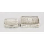 A Victorian Silver Vinaigrette and a George III Silver Vinaigrette, the Victorian vinaigrette