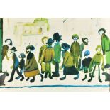 ARR Laurence Stephen Lowry (1887-1976) - Lithograph in colours - "People Standing About", and with