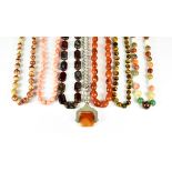 A Mixed Lot of Gem Set Beaded Necklaces, various Note: Photographic conditions reports only on
