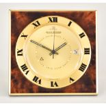 An Automatic Travel Calendar Alarm Clock by Jaeger-LeCoultre, Serial No. 1291409, 45mm x 45mm,