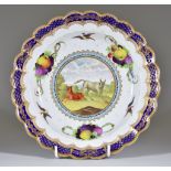 A Rare Worcester Fable Plate of Lord Henry Thynne Pattern, Circa 1778-80, of scalloped form with