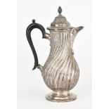A Late Victorian Silver Baluster-Shaped Hot Water Jug, by Daniel and John Wellby, London, 1890, with