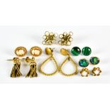 A Mixed Lot of 9ct Gold Earrings, various, comprising - ten pairs of earrings and two odd