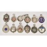 A Selection of Eleven Silver, Silver Gilt and Enamel Sporting Medals, various makers and dates,