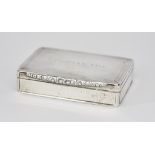 A Victorian Silver Rectangular Snuff Box, by Edward Smith, Birmingham 1839, engraved "Dr. Douglas