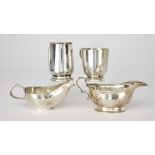 A Victorian Silver Gilt Christening Mug and Mixed Silver Ware, the silver gilt christening mug by
