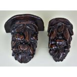 Two Chinese Hardwood Wall Brackets, 19th/20th Century, carved with pomegranates and leaves, 5.