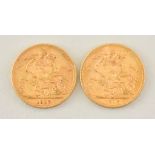 Two George V Sovereigns, 1912, fair/fine