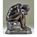 Aimé-Jules Dalou (1838-1902) - Bronze - "La Verité Méconnue" (Truth Denied), signed and with foundry