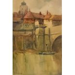 Beatrice Angle (1860-1915) - Watercolour - Sandwich Toll Bridge and Barbican, Kent, signed, 9.