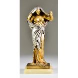 Louis Ernest Barrias (1841-1905) - Gilt and silvered bronze figure - "Nature Unveiling Herself to