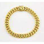 An 18ct Gold Flat Curved Bracelet, Modern, 210mm, gross weight 48g