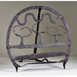 An Irish Wrought Iron Bread Iron or Harnen Stand, 18th/19th Century, 12.5ins x 12.5ins high