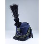 A Cameronians (Scottish Rifles) Brigade Shako with Feathered Plume, 1912, card construction with