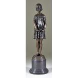 Dimitri Chiparus (1886-1947) - Bronze - "Inner Sense" - standing figure of a flapper, signed and