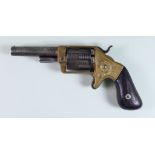 A Brooklyn Fire Arms .32 Calibre Pocket Revolver, 19th Century, 2 1/2ins round barrel, patented