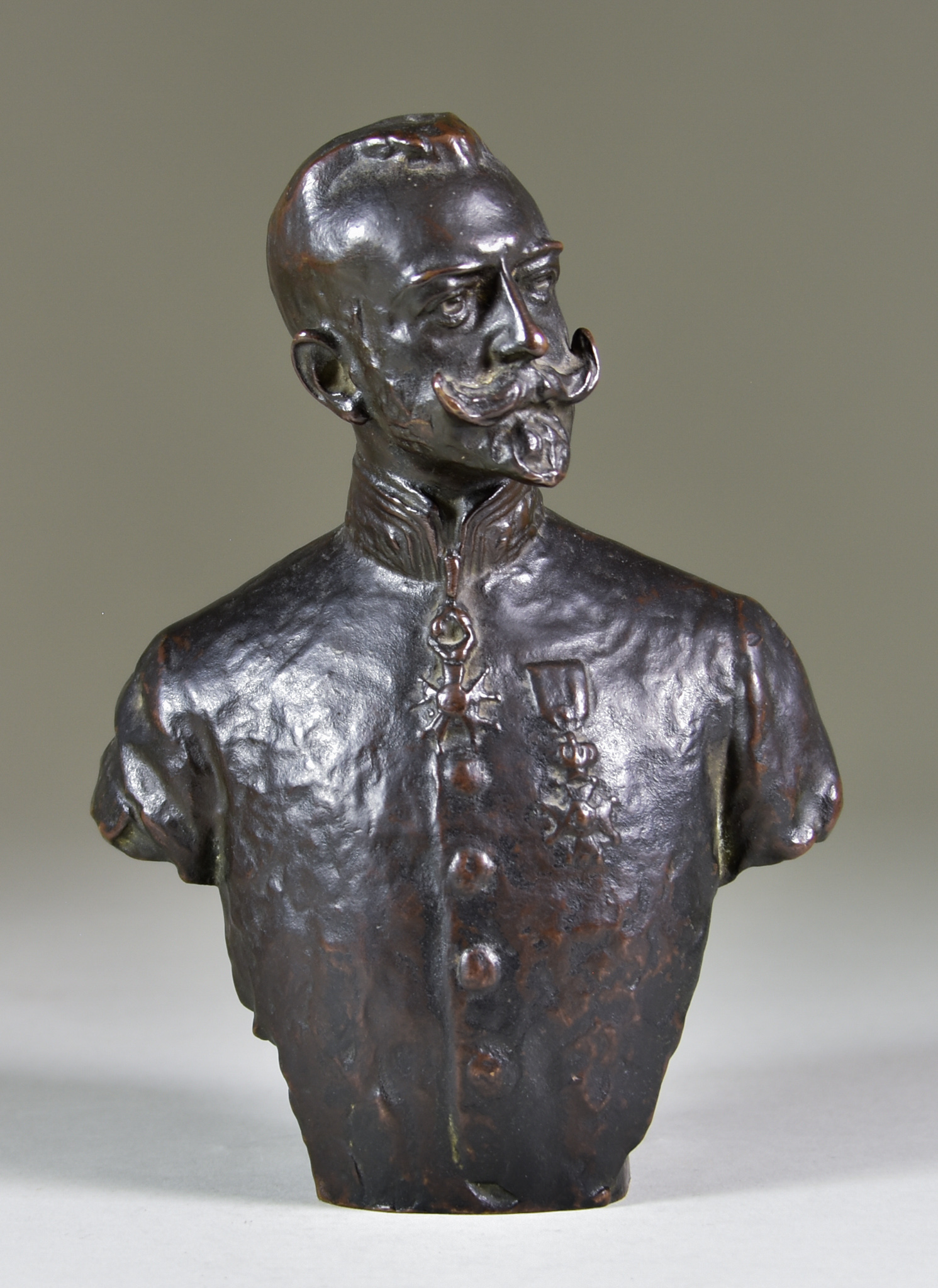 Early 20th Century Continental School - Bronze bust - "Adolphe Max", indistinctly signed and dated