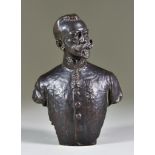 Early 20th Century Continental School - Bronze bust - "Adolphe Max", indistinctly signed and dated