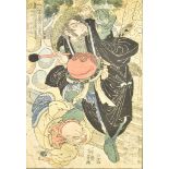 Utagawa Kuniyoshi (1797-1861) - Japanese woodblock print in colours - "Shameisburo Sekishu", from "