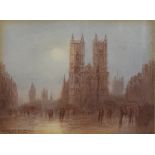 Frederick Edward Joseph Goff (1855-1931) - Pair of watercolours - "Westminster Abbey" and "